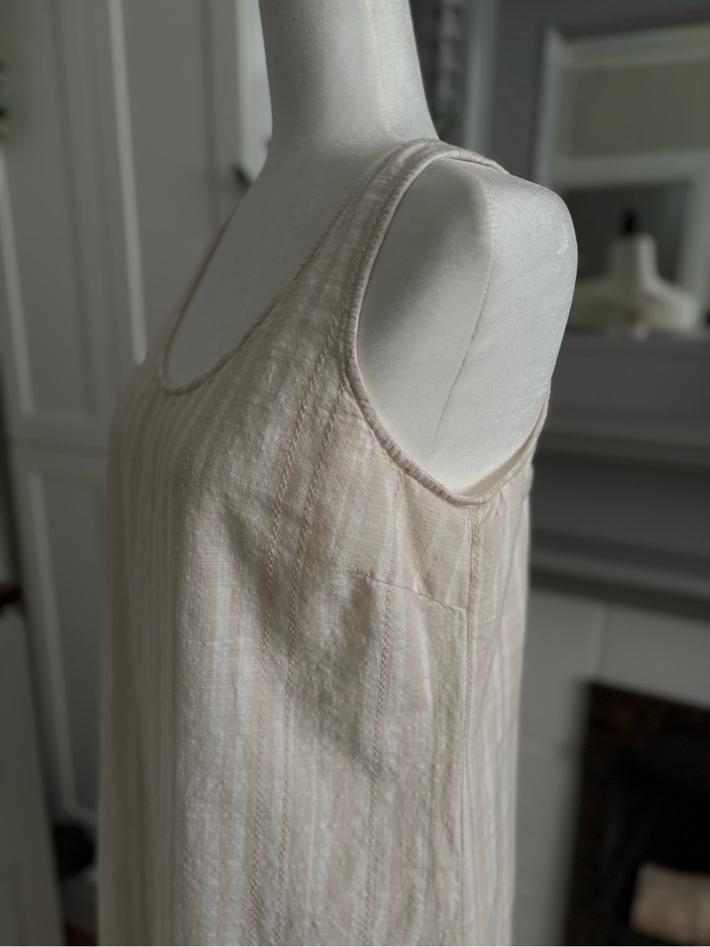 Anthropologie Cloth & Stone Cream Striped Sleeveless Dress - Picture 7 of 14